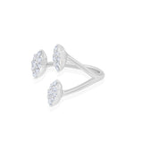 Gold Lab Diamond Triple Evil Eye Open Ring