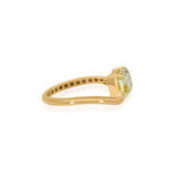 Gold Lab Yellow Diamond Cushion Wave Ring