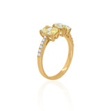 Gold Lab Yellow Diamond Multi Shape Open Ring