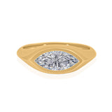 Gold Lab Diamond Marquise Bezel Ring