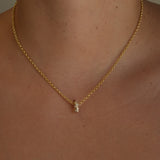 Gold Diamond Croissant Rondelle