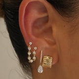 Ribbed Gold Half Hoop Earrings