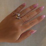Gold Lab Yellow Diamond Pear Wrap Ring