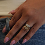 Gold Lab Diamond Marquise Bezel Ring
