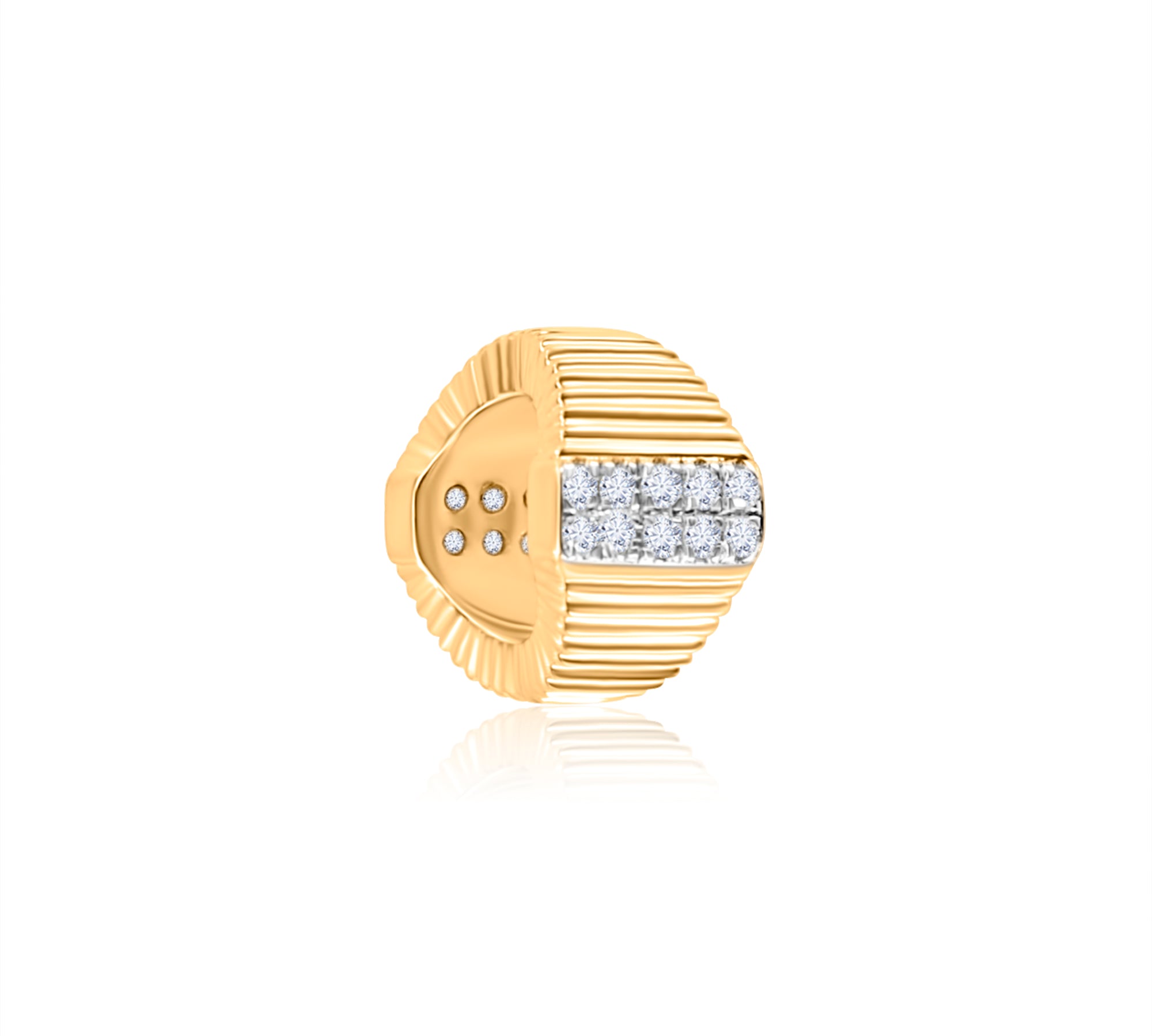 Gold Diamond Double Row Fluted Spacer
