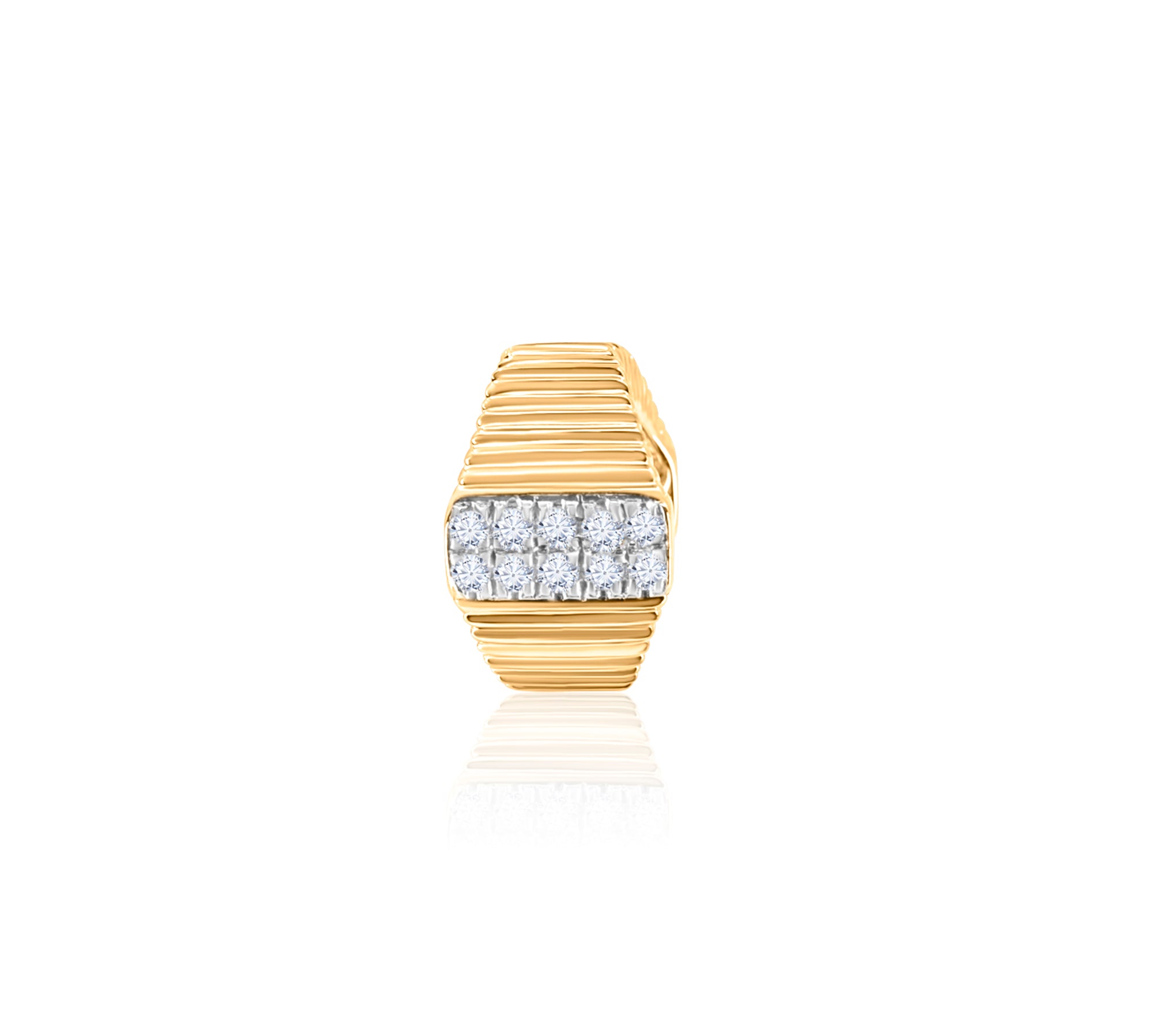 Gold Diamond Double Row Fluted Spacer