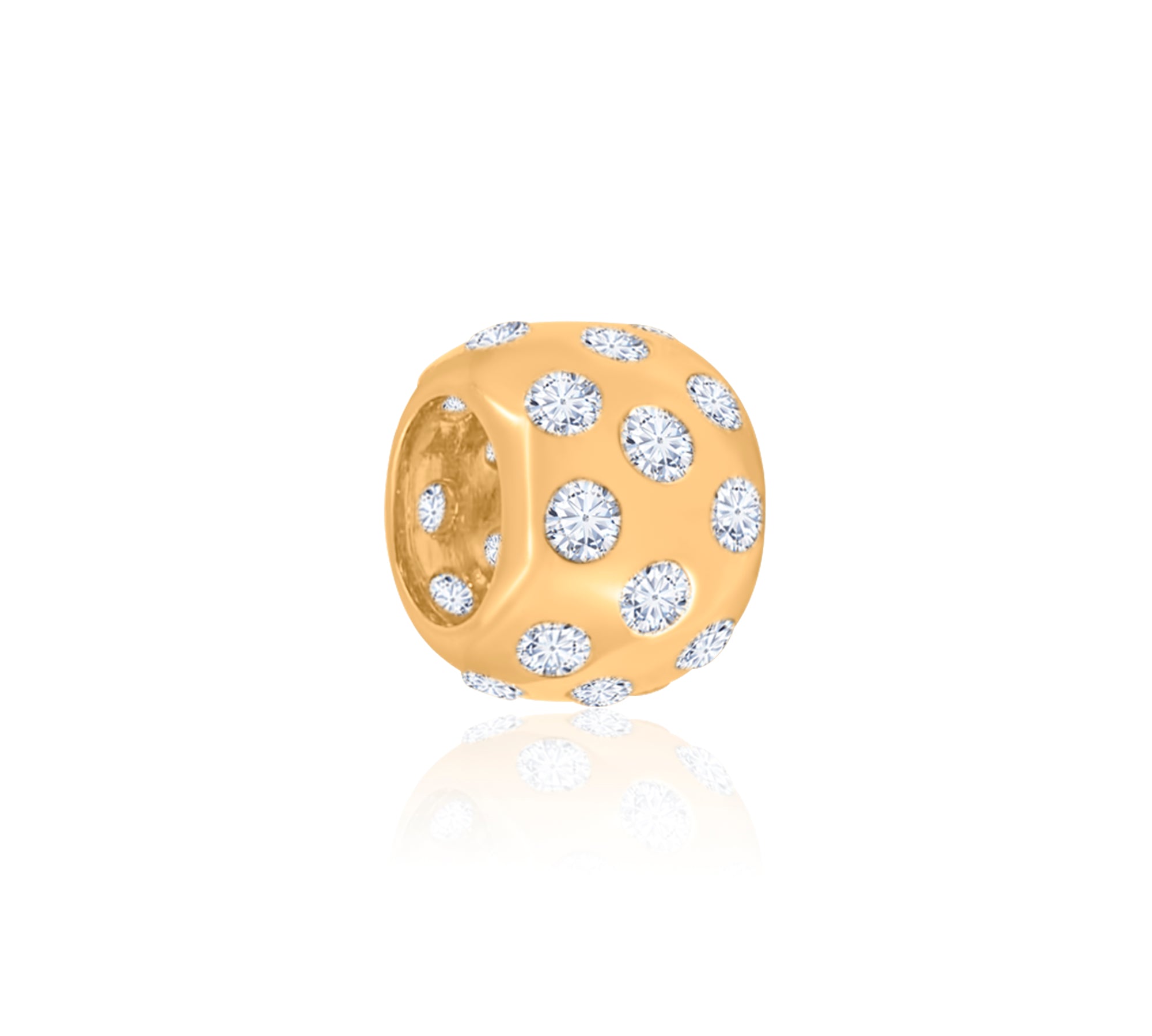 Gold Diamond Round Spacer
