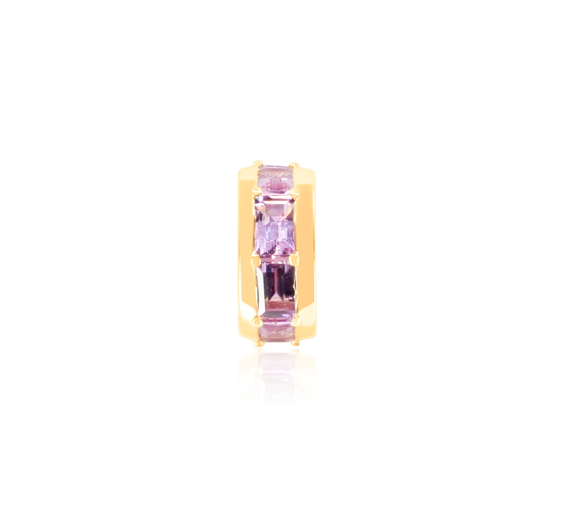 Gold Pink Sapphire Round Spacer