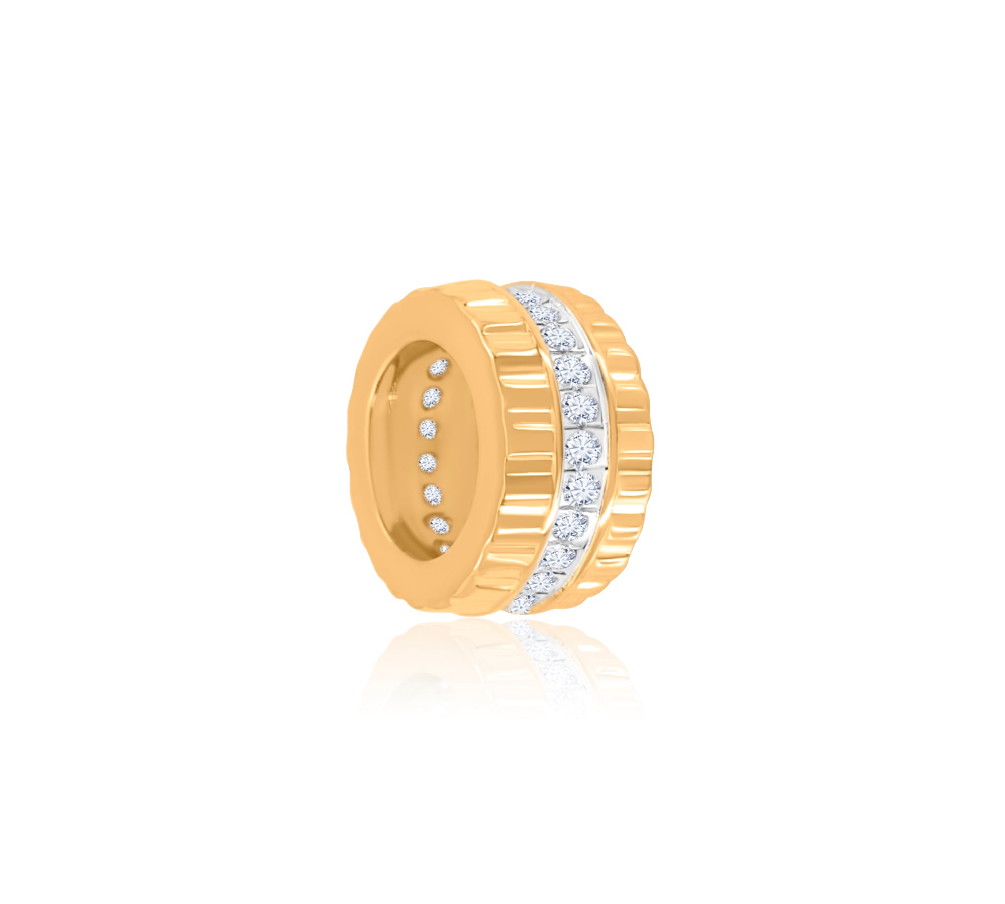 Gold Diamond Fluted Round Spacer