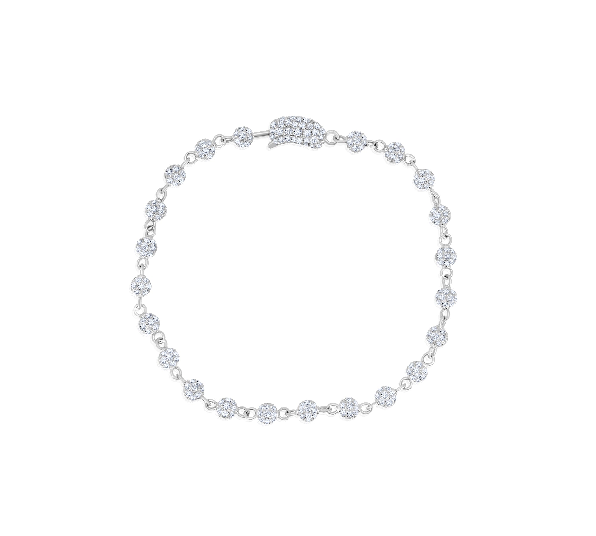 Gold Diamond Spaced Ball Bracelet