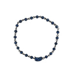 Gold Blue Sapphire Spaced Ball Bracelet