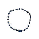 Gold Blue Sapphire Spaced Ball Bracelet