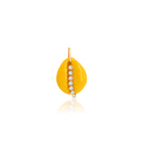 Gold Diamond Sunny Yellow Cowrie Shell Pendant