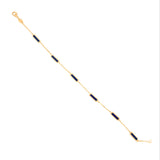Gold Small Spaced Rectangle Blue Lapis Bracelet