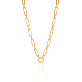Gold Large and Small Link Clasp Chain Necklace