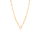 Gold Small Paperclip Diamond Clasp Necklace