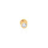 Gold Bezel Diamond Flat Back Earring
