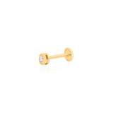Gold Bezel Diamond Flat Back Earring