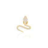Gold Diamond Snake Flat Back Earring