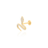 Gold Diamond Snake Flat Back Earring