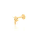 Gold Diamond Palm Tree Flat Back Earring