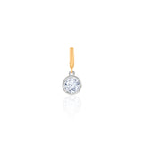 Gold Lab Grown Round White Rhodium Pendant