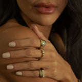 Gold Pave Diamond Bar Pinky Ring