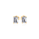 Gold Lab Grown Baguette Diamond Studs