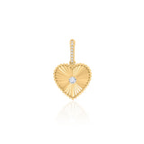 Gold Diamond Ribbed Heart Pendant