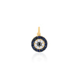 Gold Diamond and Blue Sapphire Evil Eye Pendant