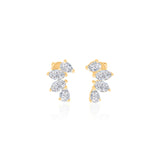 Gold Lab Grown Multi Shape Climber Diamond Studs