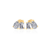 Gold Lab Grown Double Shape Diamond Studs