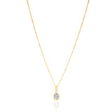 Gold Lab Grown Bezel Pear Charm Diamond Necklace