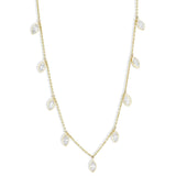Gold Lab Grown Diamond Multi Marquise Drop Necklace