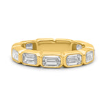 Gold Lab Grown Emerald Cut Diamond Bezel Ring