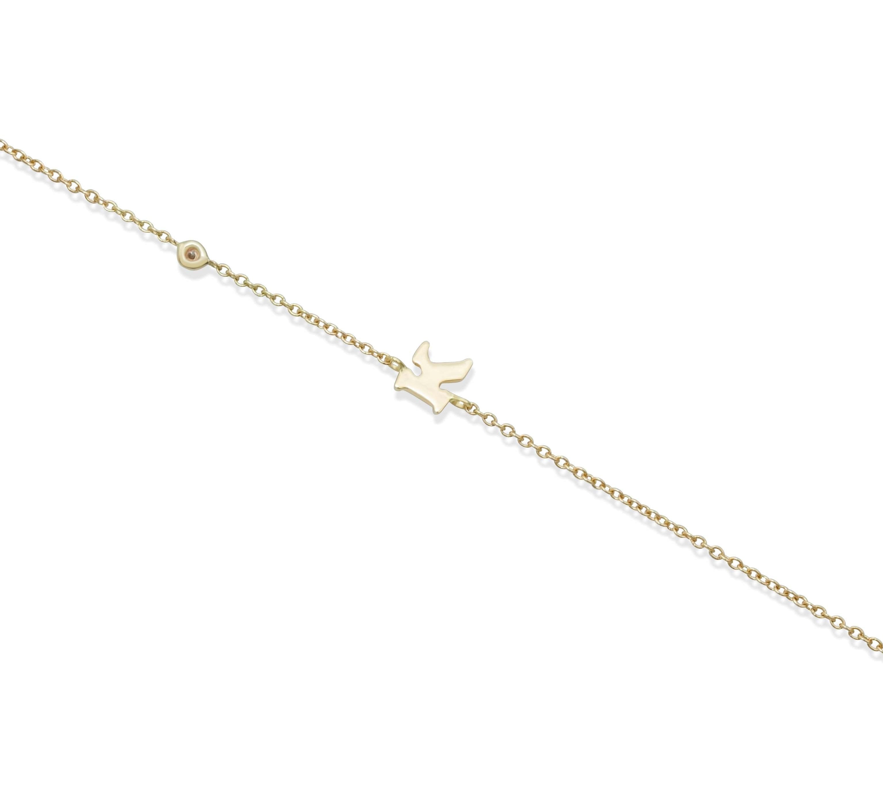 Gold Diamond Mini Initial Bracelet