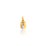 Gold Diamond Bezel Shell Charm Pendant