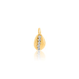 Gold Diamond Bezel Shell Charm Pendant