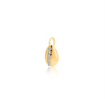 Gold Diamond Bezel Shell Charm Pendant