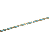 Gold Rectangle Turquoise Bracelet