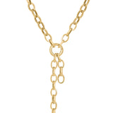 Gold Oval Chain Drop Necklace