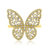 Gold Diamond Butterfly Ring