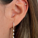 Gold Bezel Diamond Flat Back Earring