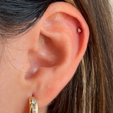 Gold Micro Diamond Pear Flat Back Earring