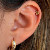 Gold Diamond Paw Flat Back Earring