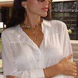 Gold Large and Small Link Clasp Chain Necklace