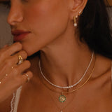 Gold Lab Diamond Small Three Prong Graduated Tennis Necklace