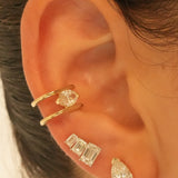Gold Lab Diamond Oval Cage Earcuff