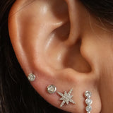 Gold Diamond Small Bezel Flat Back Earring