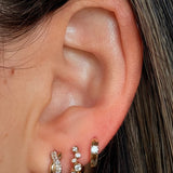 Gold Diamond Twisted Hoop Earring